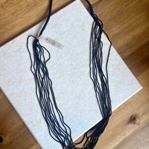 NWT Chan Luu multi-strand black and blue seed bead necklace